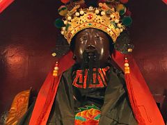 12B Pao Kung god of justice Taoist statue detail at Man Mo Temple Hong Kong